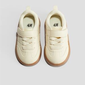 H&M Boys Kids Cream Sneakers  and Lace-Up Design